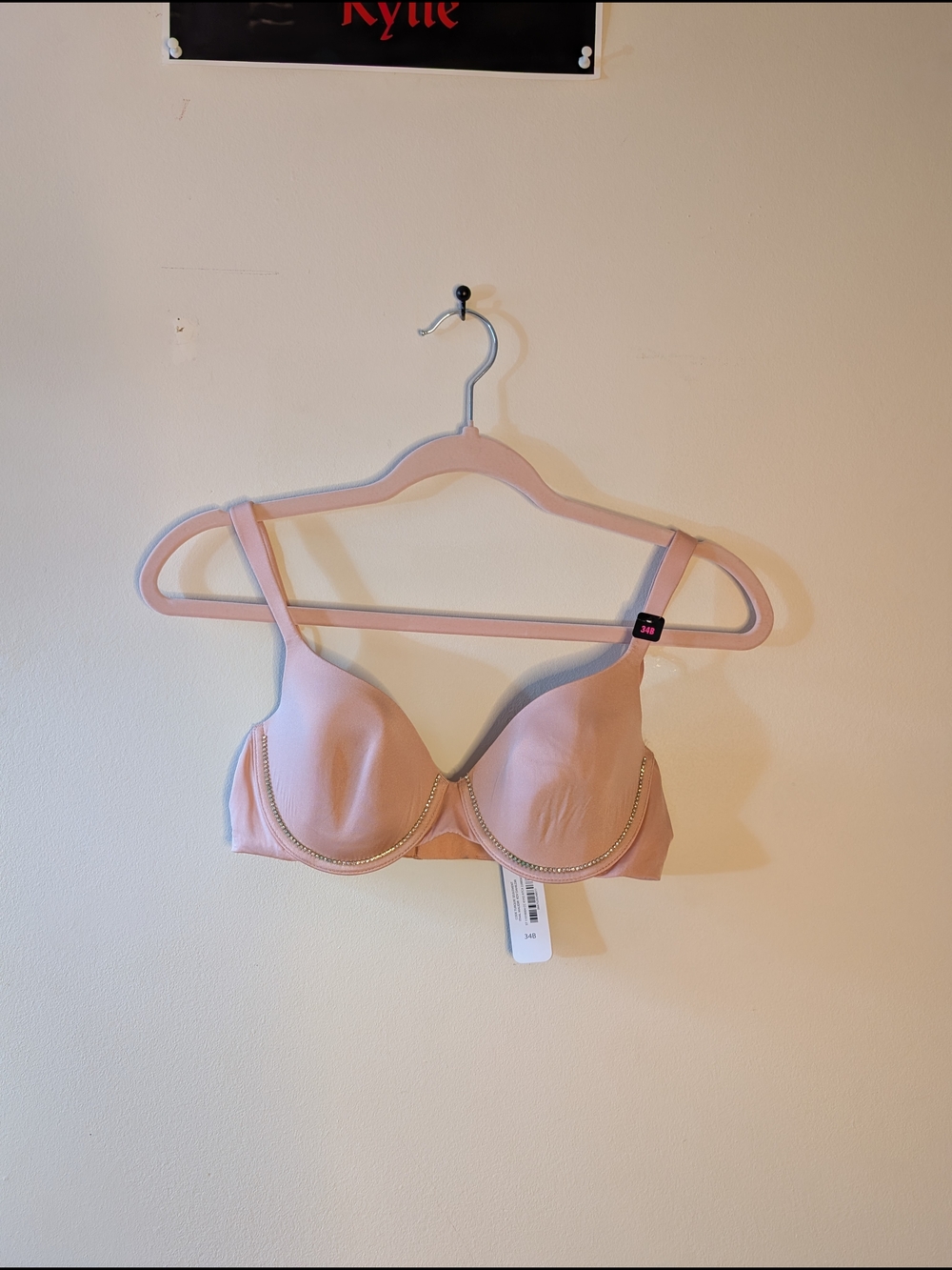 La SENZA Light Pink Padded Underwire Bra with Chain Trim